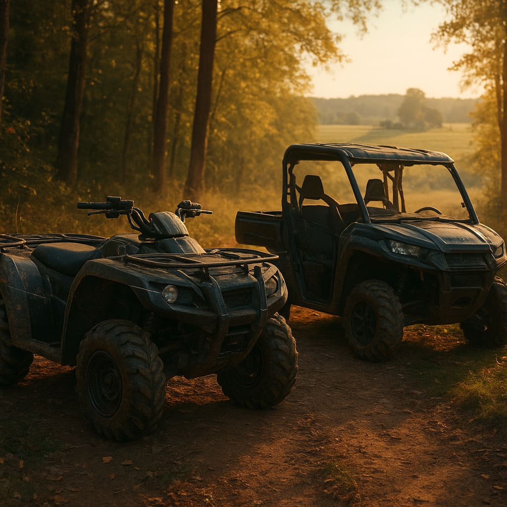ATV und UTV auf Waldtrail